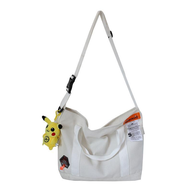 Túi Xách Đeo Vai Vải Bạt Thời Trang Đường Phố Hàn Quốc Dành Cho Nam Nữ