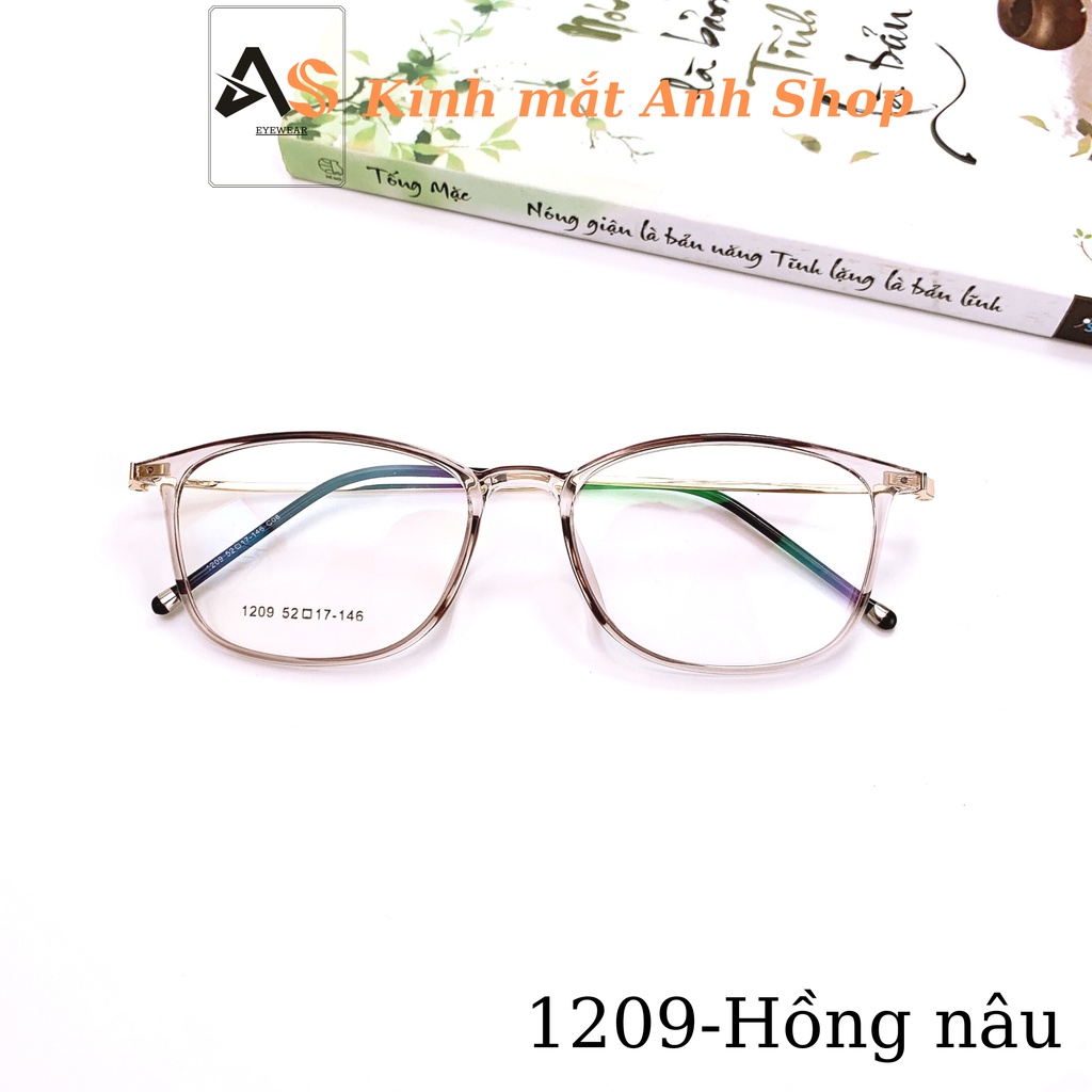 Gọng kính mắt tròn chất liệu nhựa kết hợp kim loại 1209