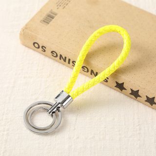 Móc khóa bện dây da (vòng khóa kép)