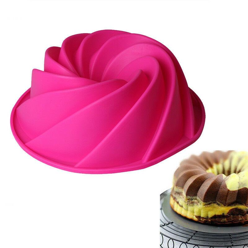 Khuôn Silicone Làm Bánh Không Dính Tạo Hình Xoắn Ốc 3D DIY