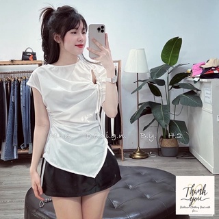 Áo rút vạt chéo, áo nữ kiểu