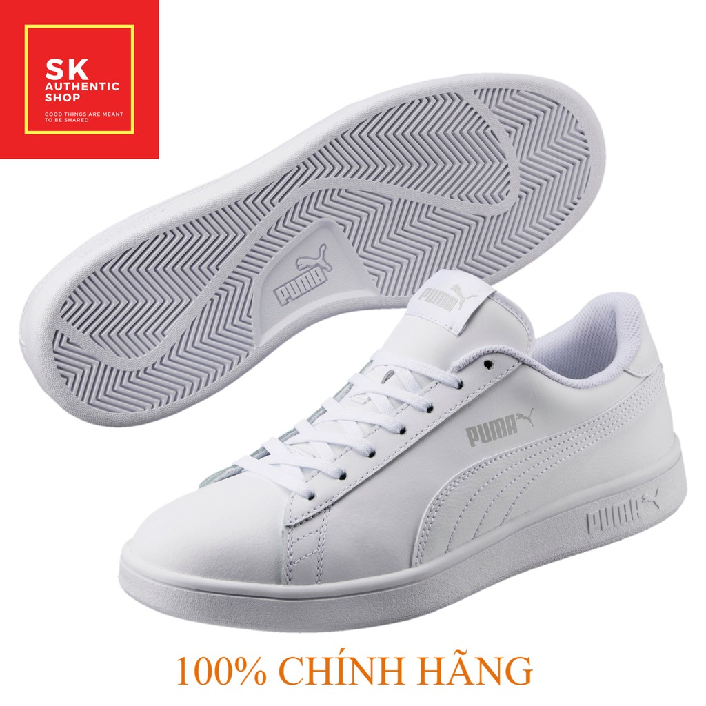 Giày Thể Thao Nam Puma Smash V2 Leather White Chính hãng