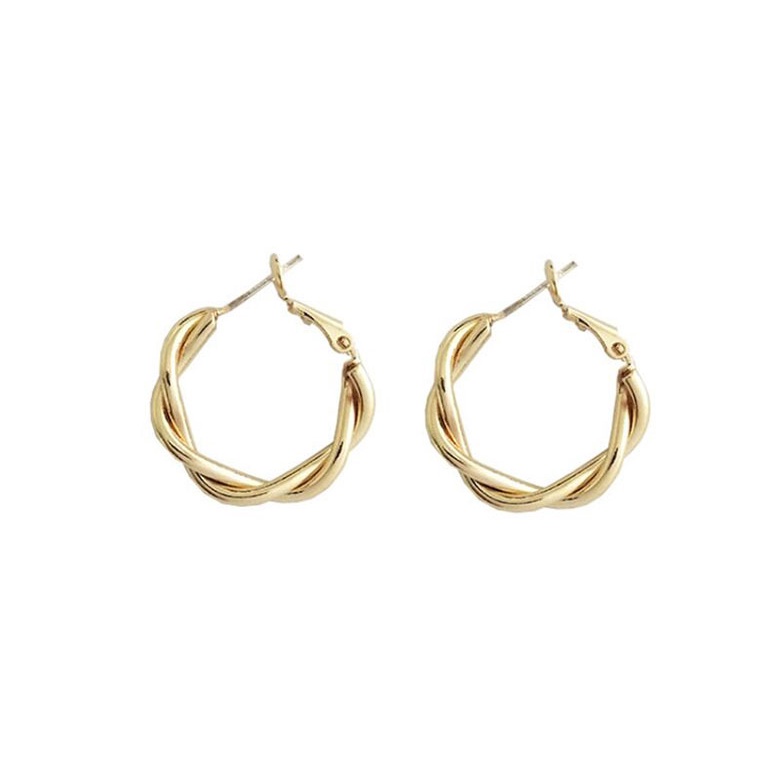 Bông Tai Mạ Bạc 925 Hình Tròn Xoắn Phong Cách Hàn Quốc Cổ Điển Thời Trang Cho Nữ