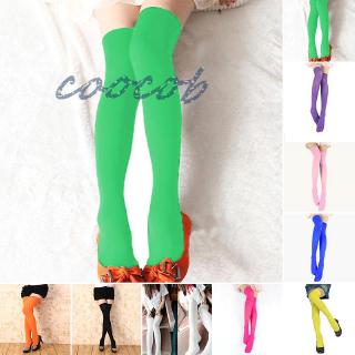 Women Solid Color Extra Long Boot Socks Over Knee Thigh High School Stocking
