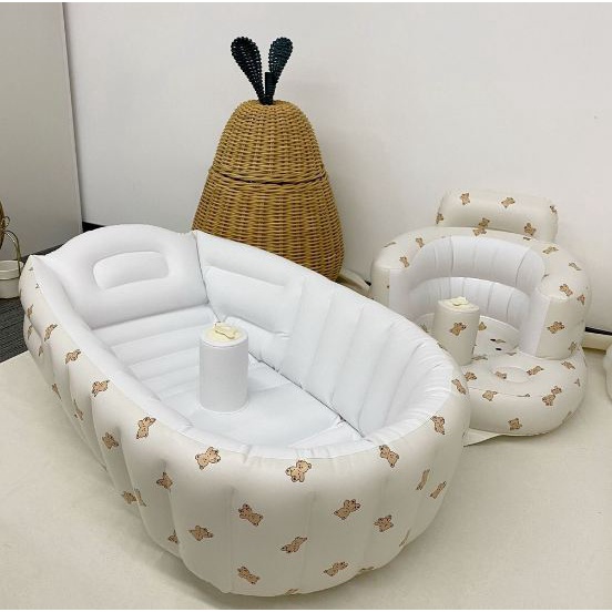 Bể Phao Tắm Cho Bé, Bồn Tắm Bơm Hơi Tự Động Chất Liệu PVC Bền Đẹp, An Toàn Cho Trẻ Em