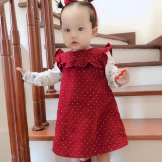 Váy nhung hoạ tiết chấm bi HM