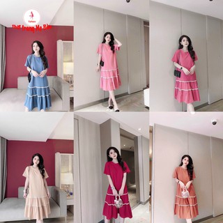 Váy bầu đẹp .New 8 màu ( từ 50-80kg)  (chất vải thun cotton mền mại ,thoáng mát + hình thật)  (shop Tatoco)