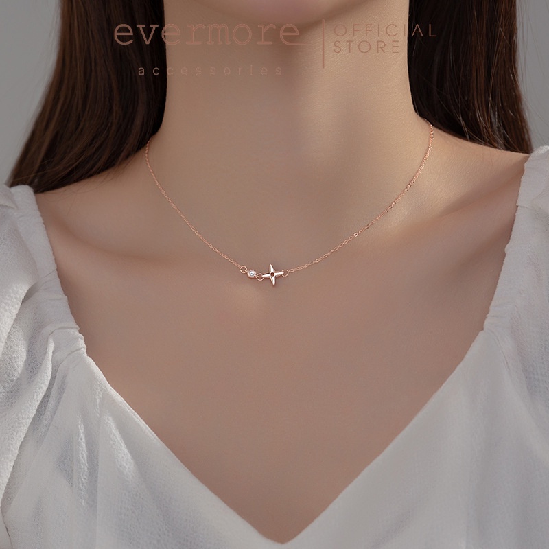 Dây chuyền bạc EVERMORE, vòng cổ Tinh Vân bạc ý 925, phong cách thanh lịch, minimalism - D033