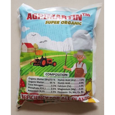 Phân hữu cơ Agrimartin Super Organic thúc đẩy sinh trưởng cấn đối 1kg