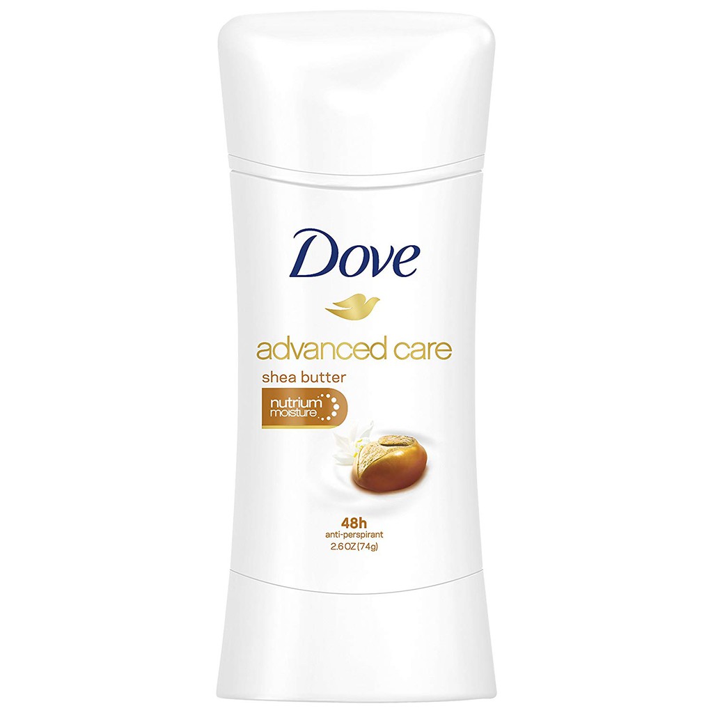 Lăn khử mùi nữ dạng sáp Dove Advanced Care Antiperspirant Deodorant Shea Butter 74g (Mỹ)