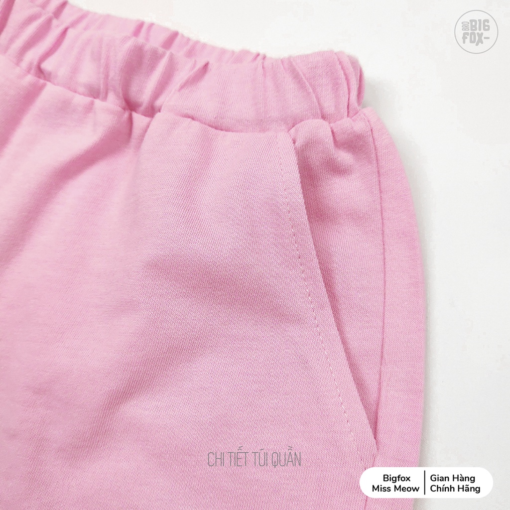 Bộ quần áo cho bé gái mùa hè BIGFOX MISS MEOW chất liệu cotton mềm mịn hình in happy mind size trẻ em 3,4,5,6,7,8 tuổi