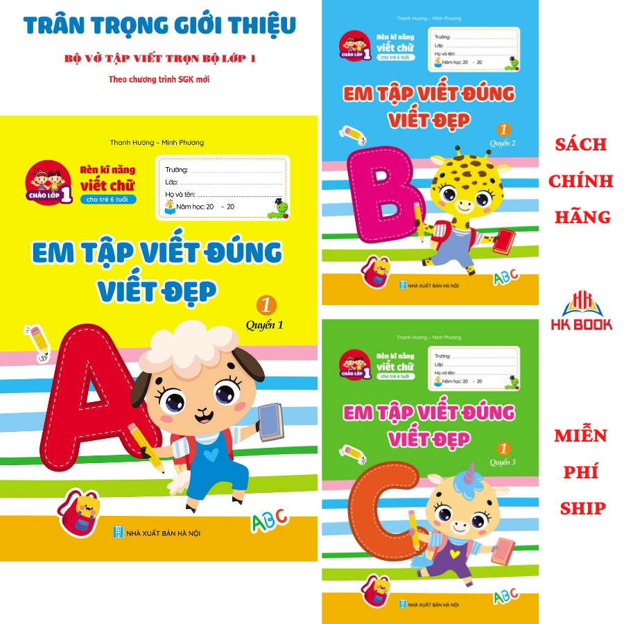 Sách - combo 3 cuốn Vở Tập Viết Lớp 1 Trọn Bộ Theo Chương Trình Sách Giáo Khoa Phổ Thông Mới Nhất (Bộ 3 Cuốn)