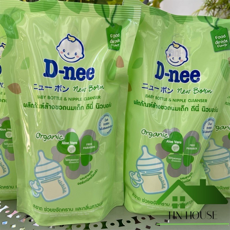 Rửa bình sữa Dnee dạng túi 600ml hàng Thái