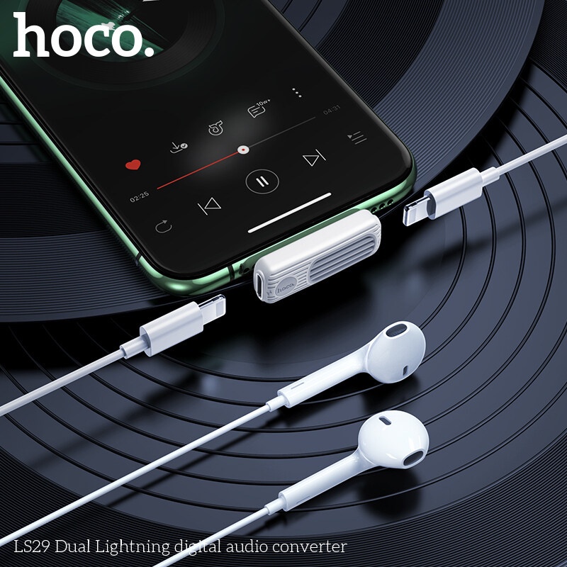 Đầu chuyển đổi cổng sạc  HOCO LS29 2 trong 1 cho  12 11 Pro Max XR 8 7 tiện dụng
