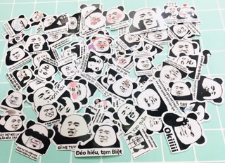 70 Sticker gấu trúc meme ép lụa bóc dán
