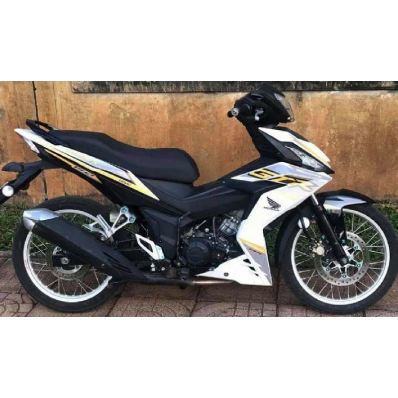 Tem Rời Winner Gtr Xám Vàng Dán Xe Trắng - Tem 3 Lớp Chất Lượng - Tặng Logo - Ver 10