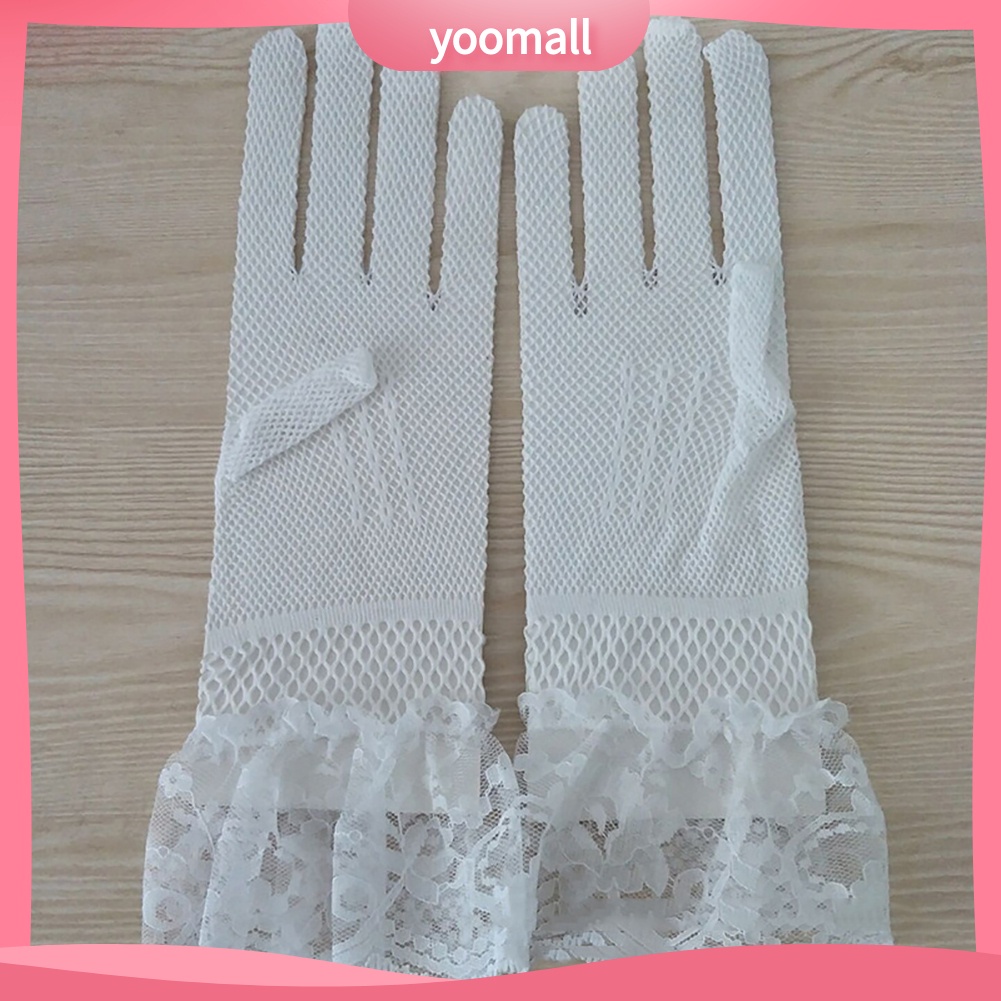 Găng Tay Lưới Ren Nơ Phụ Kiện Cho Cô Dâu