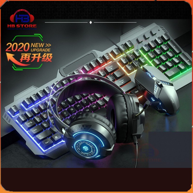 Bàn phím giả cơ gaming inphic V680D full leds kèm chuột máy tính gaming 3200DPI Leds RGB 7 Màu