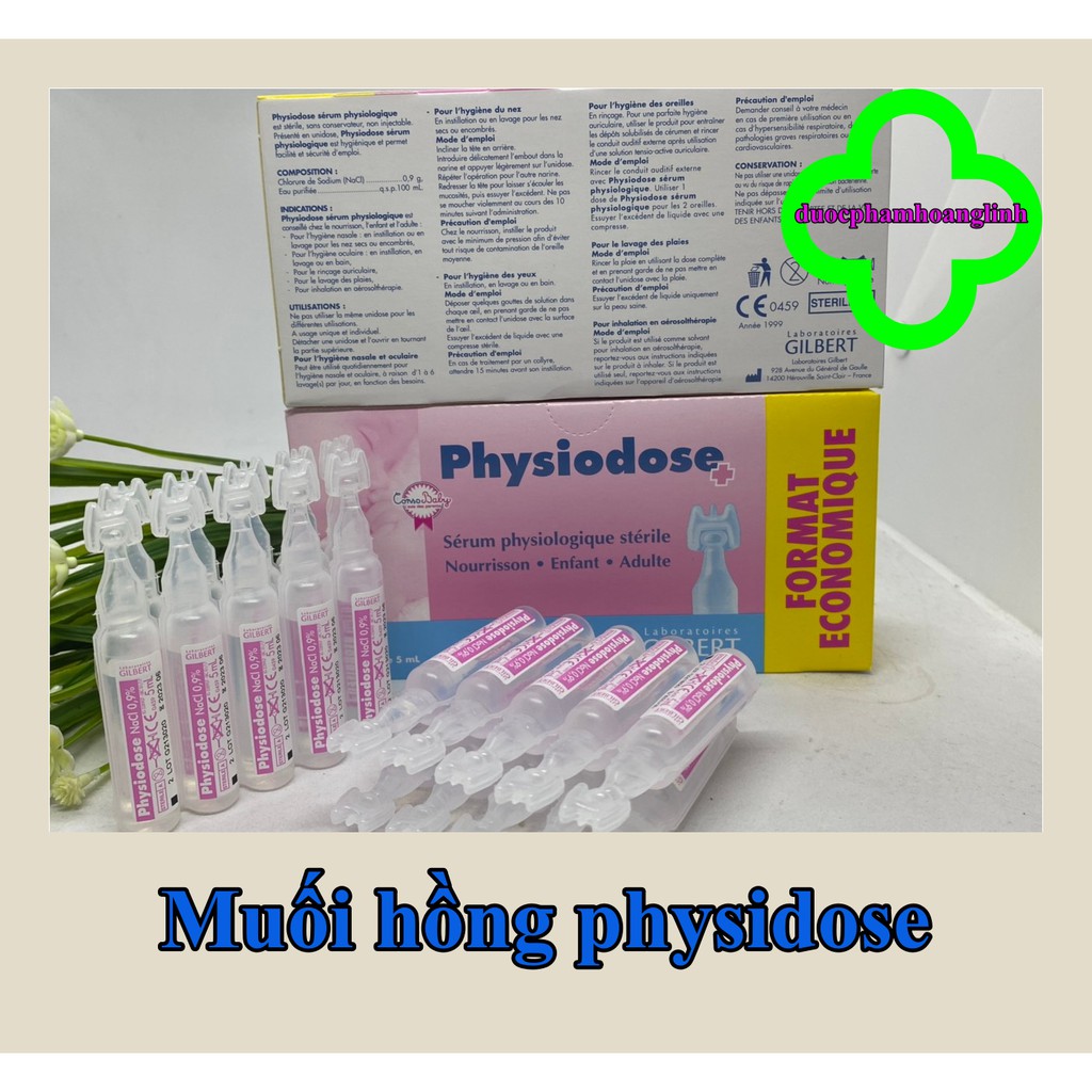 Nước muối kháng viêm Physiodose - Pháp (tép hồng)