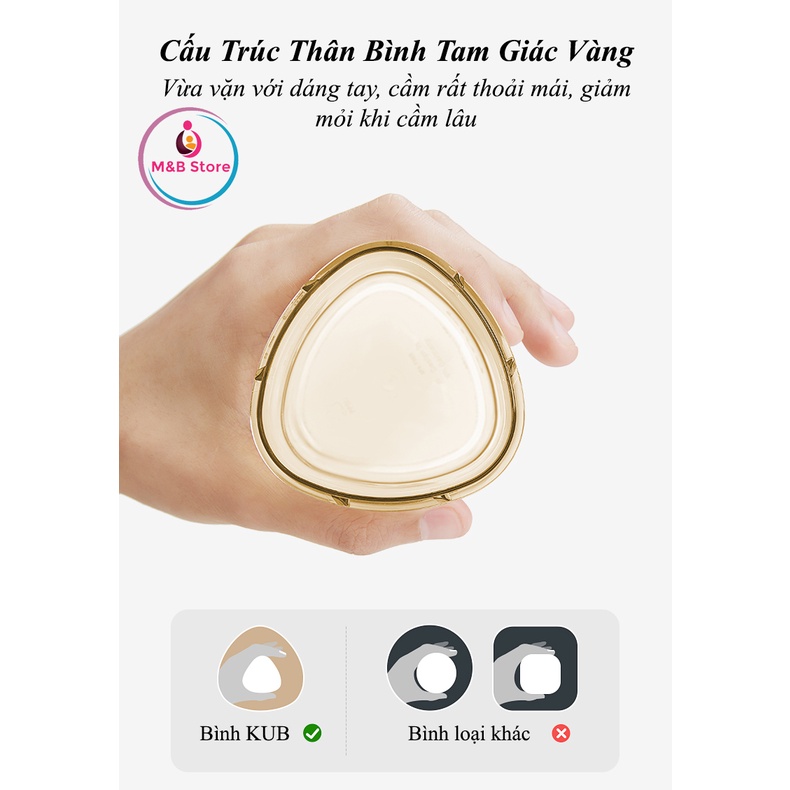 Bình Sữa Cao Cấp Cho Bé - KUB, Dung Tích 80/150/240ml, Chất Liệu PPSU, Thiết Kế Tam Giác Lệch Tâm