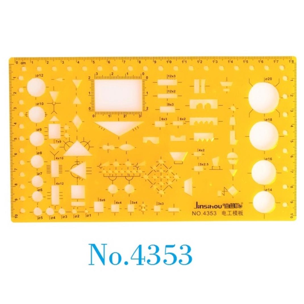 Thước Đo Kiêm Khuôn Vẽ Bằng Nhựa Resin Bền Bỉ Dùng Trong Xây Dựng