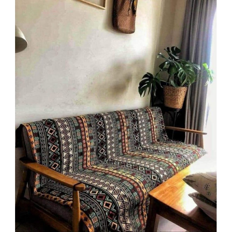 CHĂN-GA-THẢM THỔ CẨM DỆT TAY VINTAGE LOẠI 1