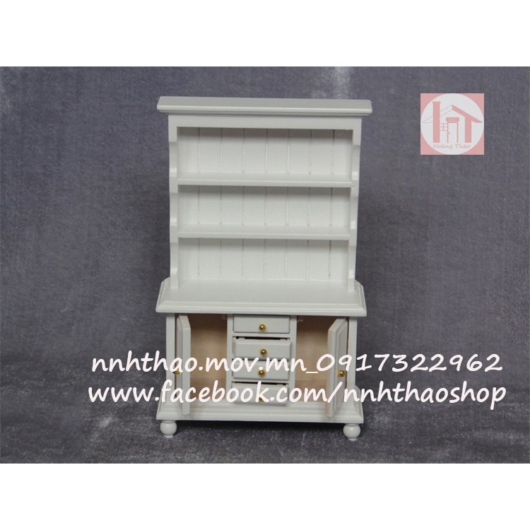 Miniature trang trí mô hình/ dollhouse_Kệ gỗ (1:12)