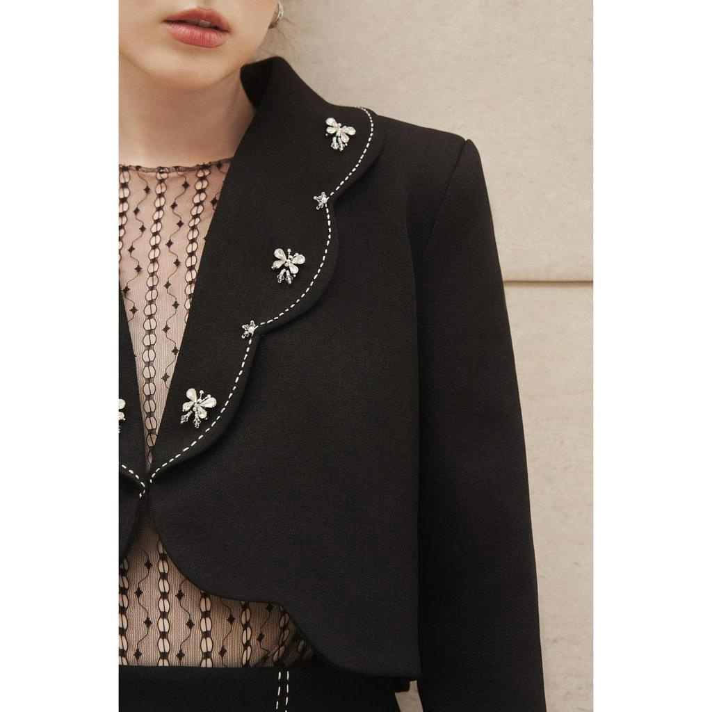 MAVEN - Áo lưới tay dài cổ lọ Stacy Top