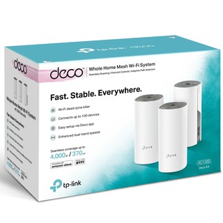 Bộ Phát Wifi Mesh Tp-Link Deco E4 (3-pack) Chuẩn AC Tốc Độ 1200Mbps - Hàng Chính Hãng