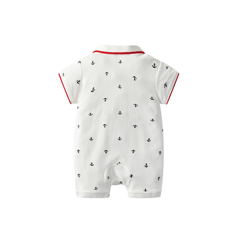 Bộ Áo Liền Quần Tay Ngắn Bằng Cotton Thời Trang Mùa Hè Phong Cách Hàn Quốc Cho Bé Sơ Sinh