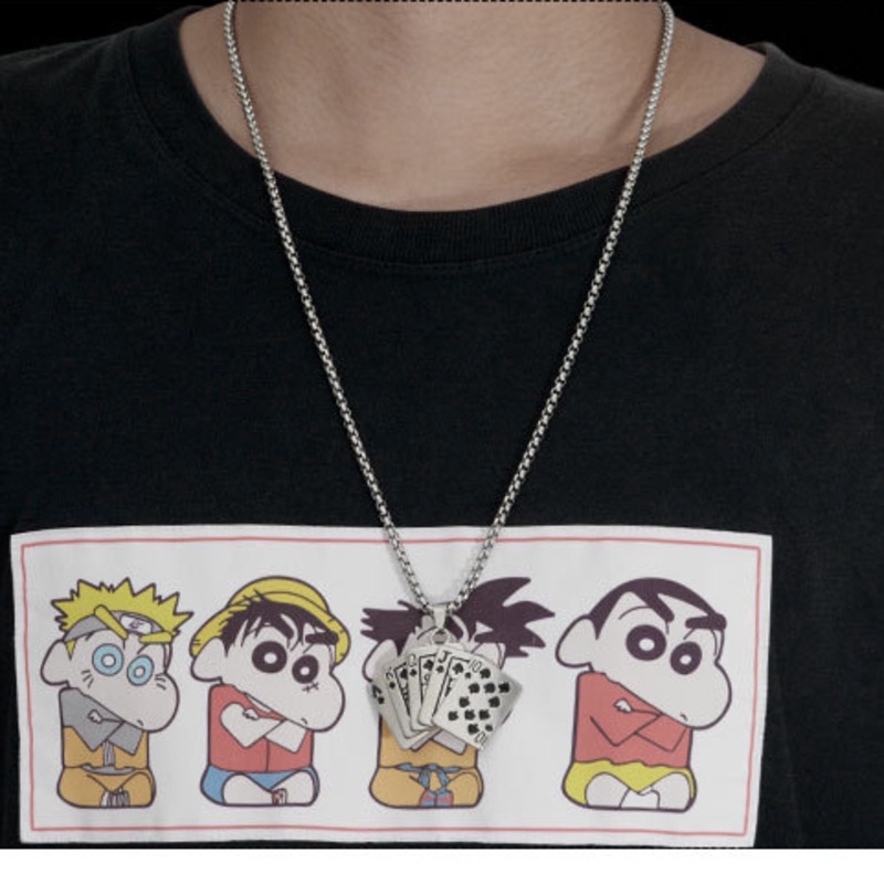 Dây chuyền thép titan mặt bài tây hợp thời trang 22170