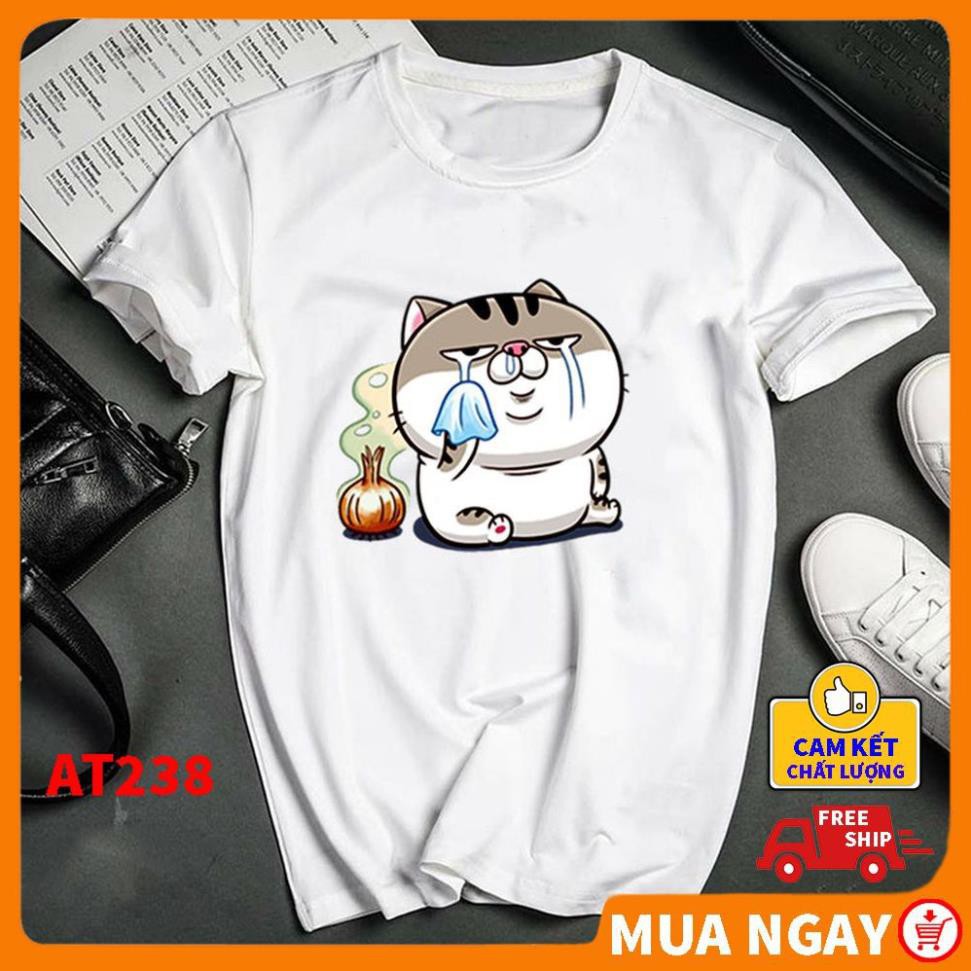 SALE- [FREESHIP] ÁO thun nam nữ Unisex cổ tròn dày dặn in hình Mèo Béo đẹp dễ thương ngáo OTITA - BÁN CHẠY NHẤT