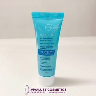 [Mini 10ml] Gel Rửa Mặt DUCRAY KERACNYL Gel Moussant 10ml - Dành Cho Da DẦU MỤN