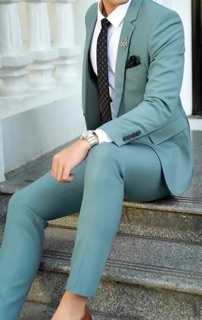 Vest nam cao cấp màu xanh ruby