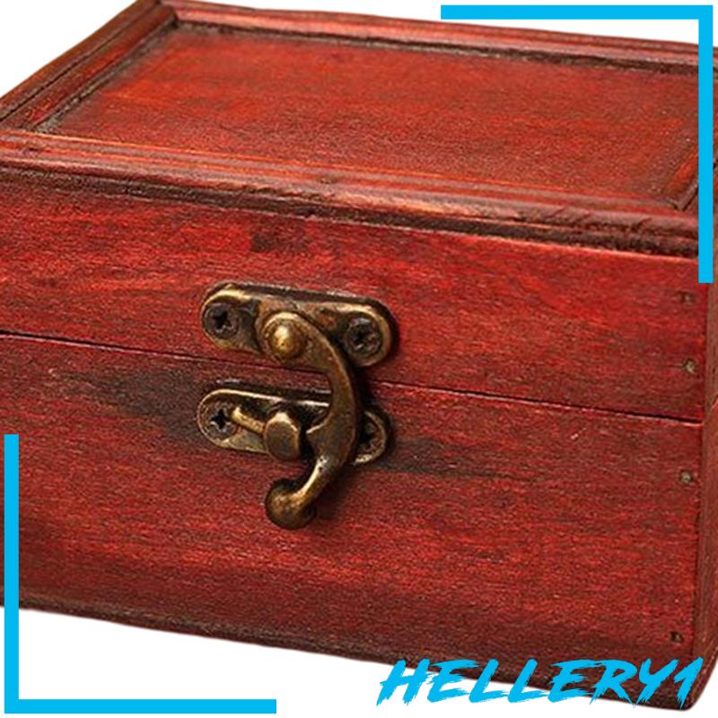 [Hellery1] Hộp Đựng Trang Sức Bằng Gỗ Phong Cách Vintage