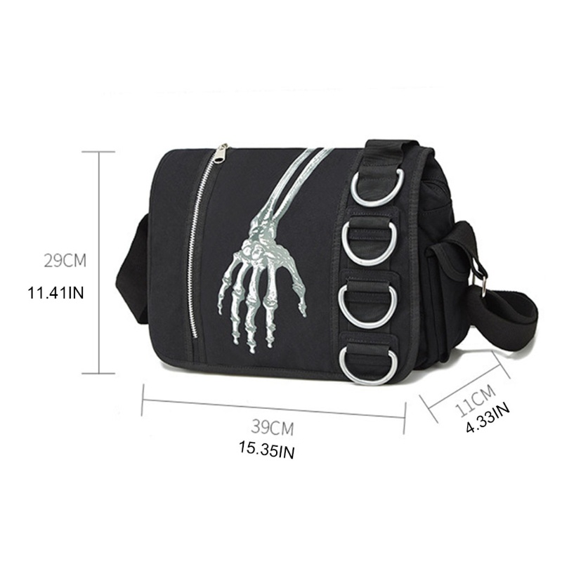 Youyo Túi Đeo Chéo Vai Hình Xương Phong Cách Gothic Punk Cho Nữ