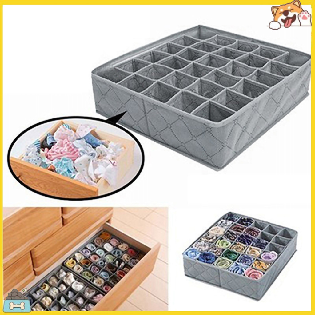 Hộp đựng đồ lót 30 ngăn làm từ vải có thể gấp được