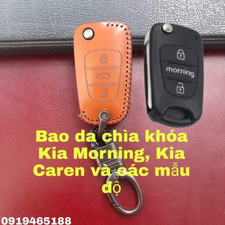 Bao Da Chìa Khóa Kia Morning, Kia Caren và các mẫu độ [ Bảo Hành 2 năm] Da bò 100%