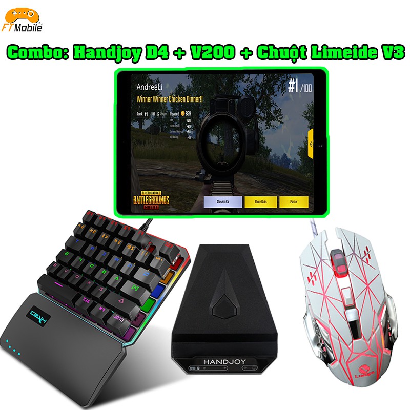 [Mã SKAMPUSHA7 giảm 8% đơn 250k]Handjoy D4 | Bộ Chuyển đổi chơi game bàn phím chuột dành cho điện thoại máy tính bảng | BigBuy360 - bigbuy360.vn