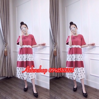 Váy bầu suông dài cotton
