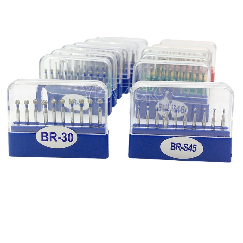 Set 10 mũi khoan kim cương FG 1.6mm tốc độ cao dùng trong nha khoa