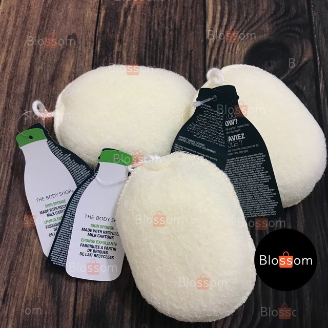 [có sẵn] Bông tắm tẩy da chết cực đã skin sponge the body shop