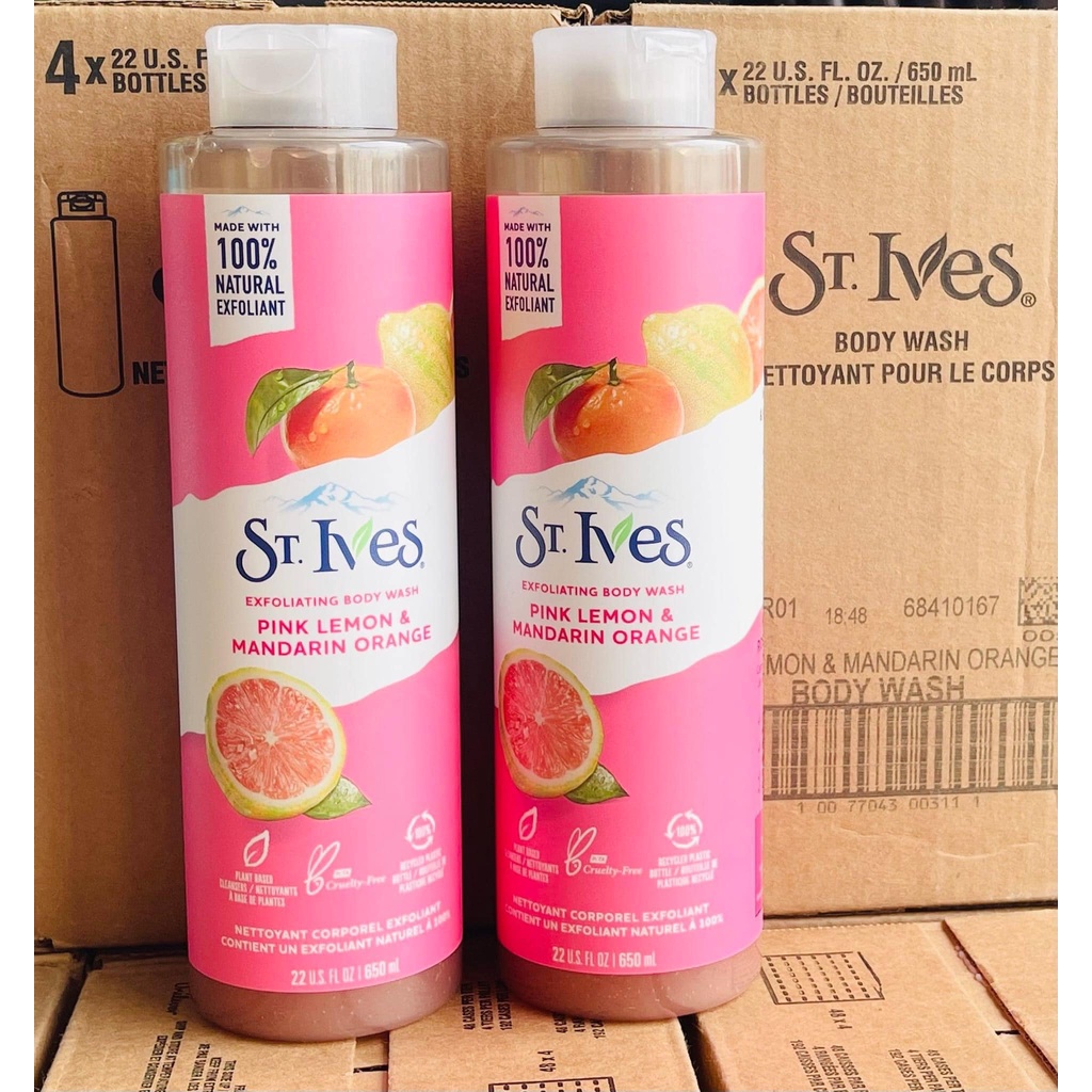 Sữa tắm St Ives Tẩy Da Chết Sáng Mịn Da Chai 650ml