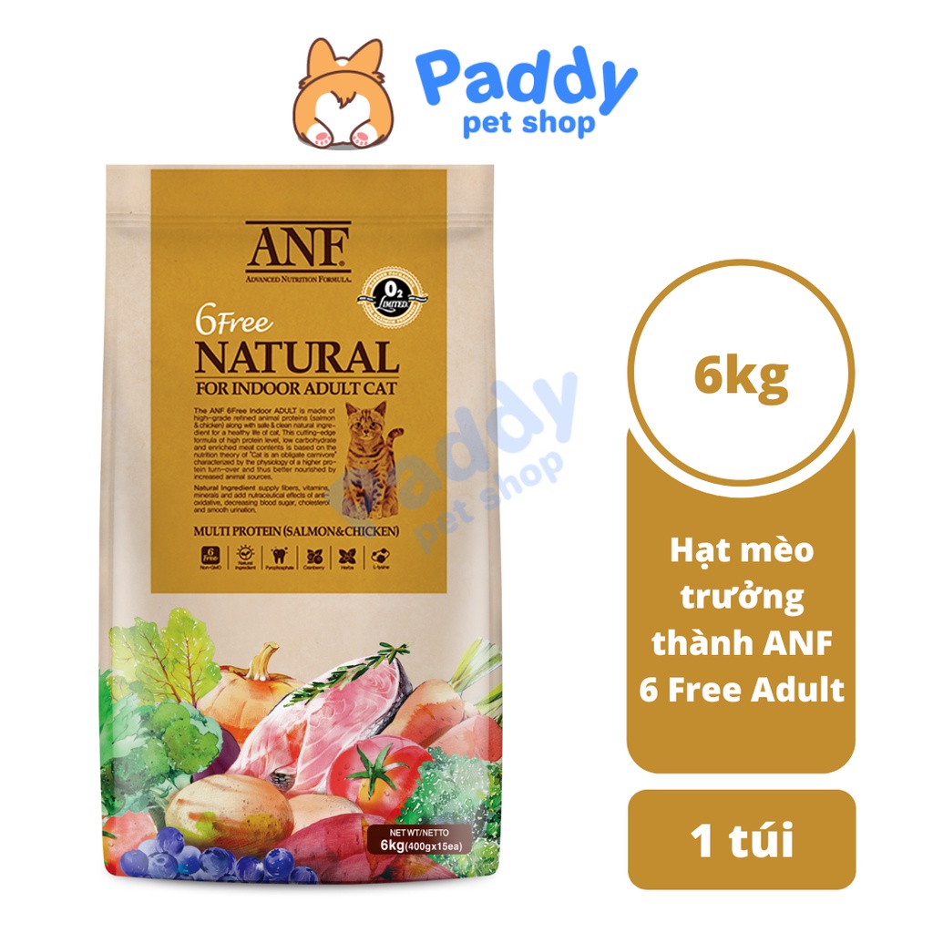 [Bao 6kg] Hạt Mèo ANF 6Free Gà &amp; Cá Hồi Hữu Cơ
