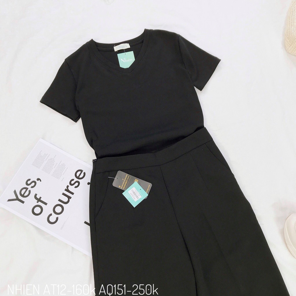 Quần Tây Ống Suông Đen Khóa Kéo Hông _Nhienvintage AQ151