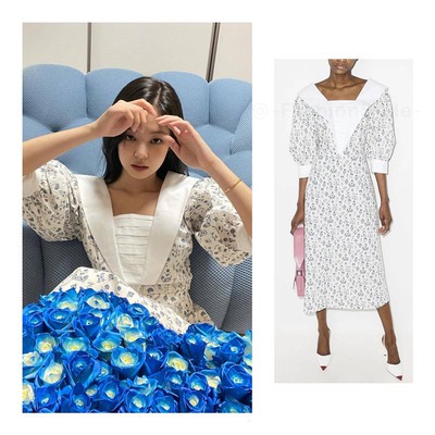 Đầm tay lỡ in họa tiết hoa phong cách xinh xắn thời trang dành cho nữ