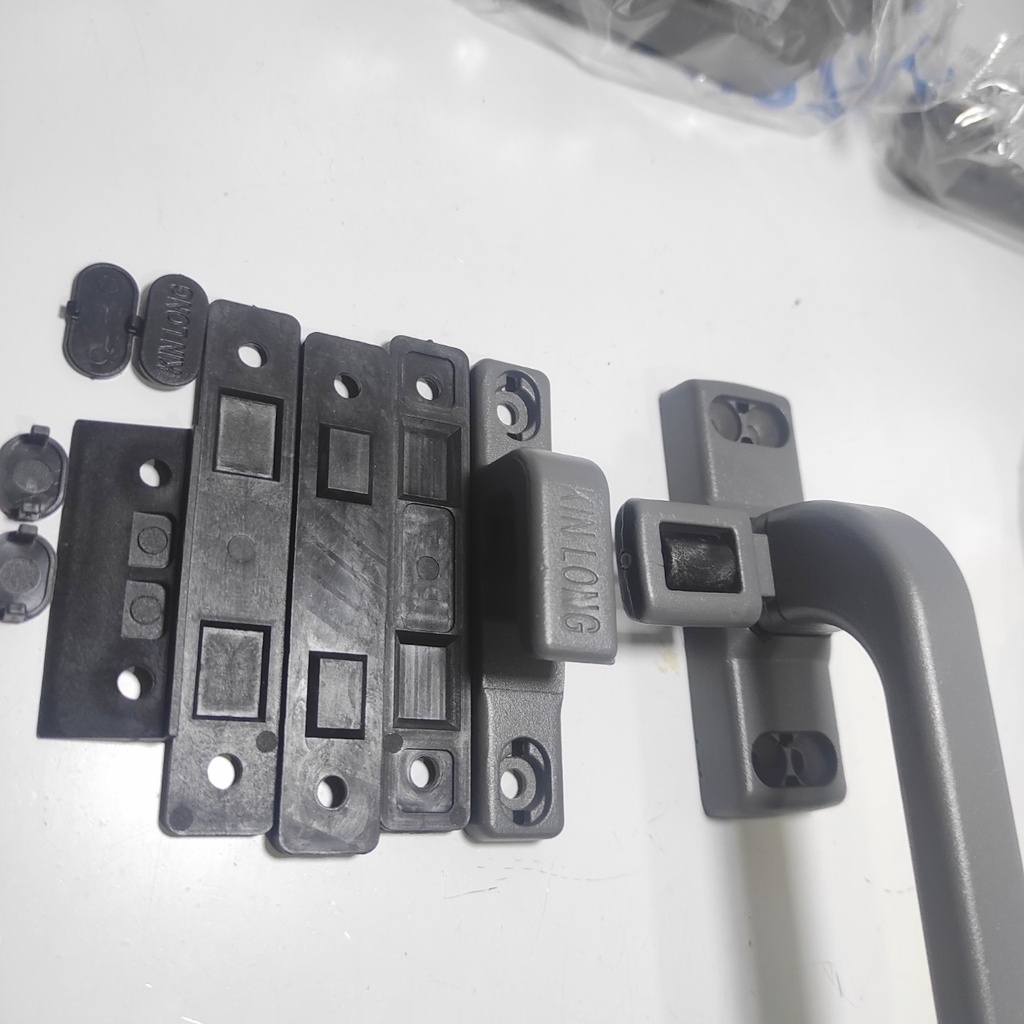 Tay đơn điểm xám, Đen, Trắng sửa kinlong L2 - TAY NẮM CÀI CỬA SỔ hất màu xám