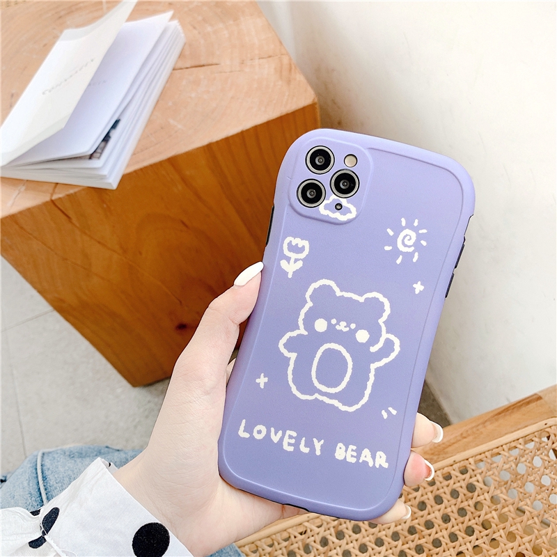 Ốp lưng iphone cong Lovely Bear 5/5s/6/6plus/6s/6splus/7/7plus/8/8plus/x/xr/xs/11/12/pro/max/plus/promax - Awifi T3-5 | BigBuy360 - bigbuy360.vn