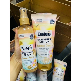 Xịt thơm body có nhũ và dưỡng thể Balea Summer Sunset Limited Edition