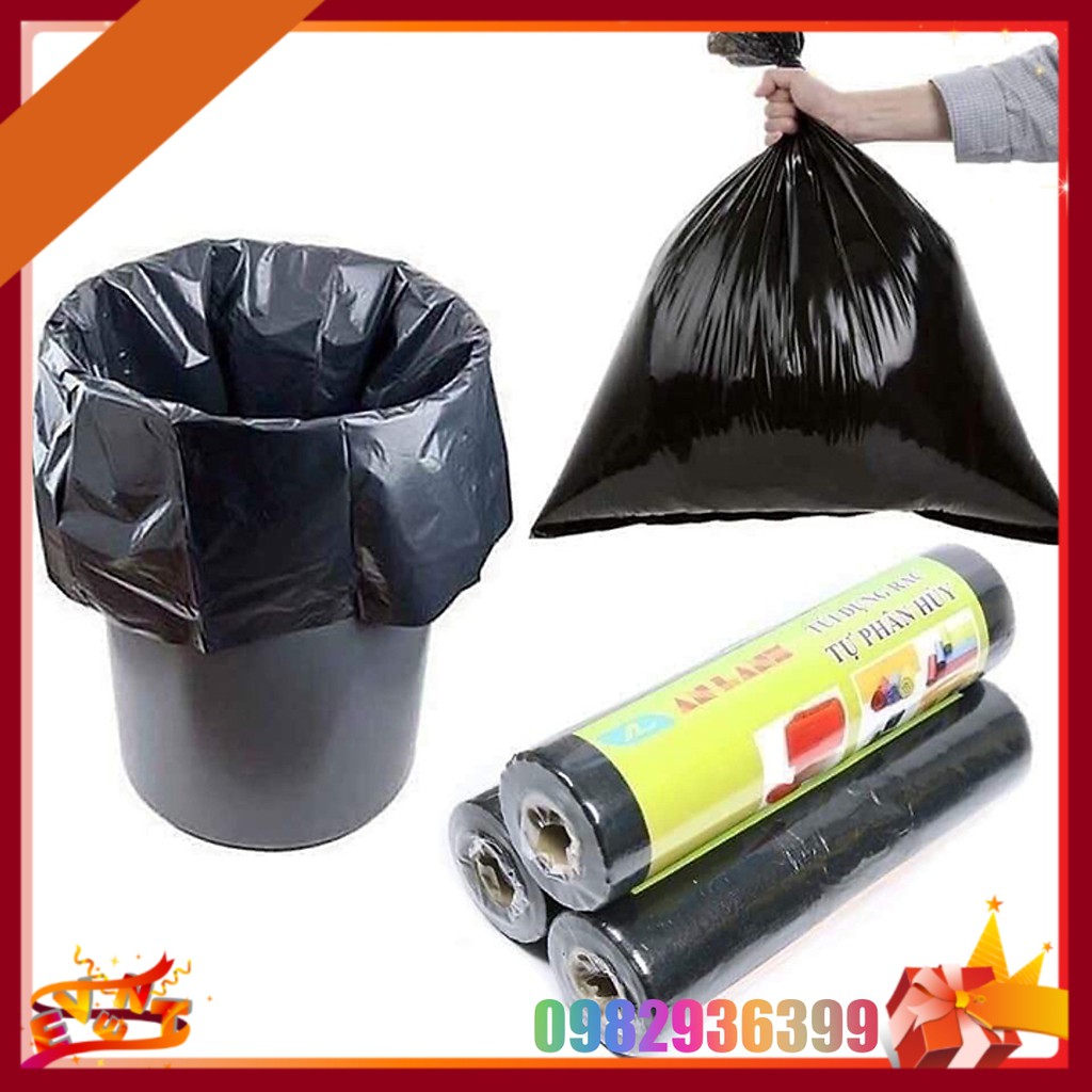 Combo 3 Cuộn Túi Đựng Rác Tự Phân Hủy Sinh Học – Túi Rác Tự Hủy HDPE ( 1 Kg )